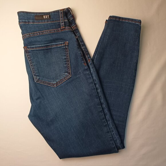 Kut From The Kloth Jeans Size 2 Donna High Rise Ankle Skinny Medium Dark Wash - Picture 1 of 10
